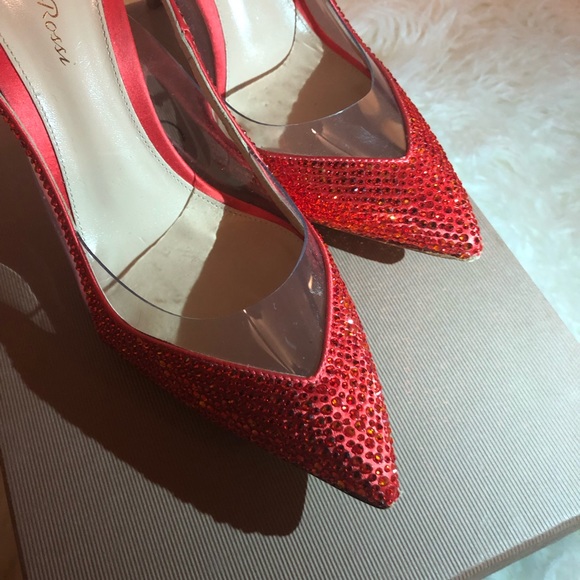 GIANVITO ROSSI Embellished satin & PVC Sling-backs - Picture 6 of 6